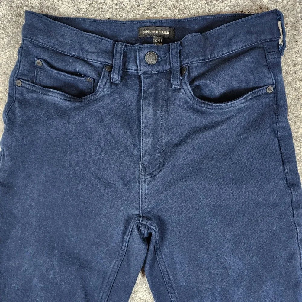 Banana Republic Pants Mens 30x32 Navy Blue Slim Stretch Chino EUC MSRP 140
